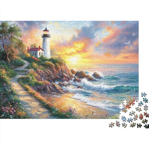 Küstenleuchtturm Puzzle 1000-teilige Schwer Puzzle Spielzeug Pädagogisches Spiel Impossible Herausforderungsspielzeug Für Erwachsene Kinder 1000pcs (75x50cm) von JiaTexJourney