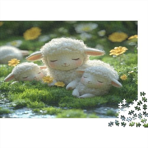 Lamm Puzzles 1000 Teile Schwer Puzzle Spielzeug Lernspiel Impossible Herausforderungsspielzeug Für Erwachsene Kinder 1000pcs (75x50cm) von JiaTexJourney