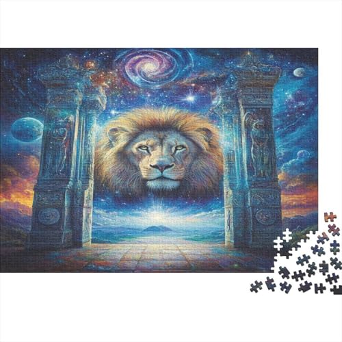 Löwe Puzzle 1000-teilige Schwer Puzzle Spielzeug Lernspiel Impossible Herausforderungsspielzeug Für Erwachsene Kinder 1000pcs (75x50cm) von JiaTexJourney