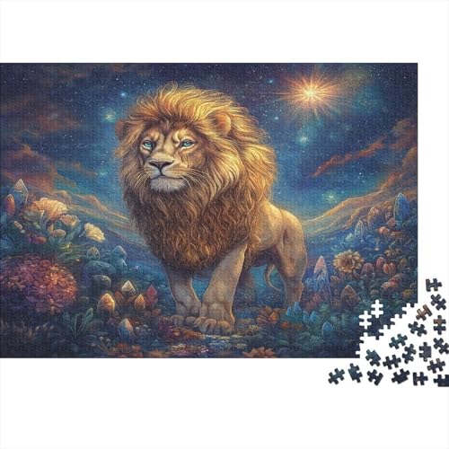 Löwe Puzzles 1000 Teile Schwer Puzzle Spielzeug Lernspiel Impossible Herausforderungsspielzeug Für Erwachsene Kinder 1000pcs (75x50cm) von JiaTexJourney