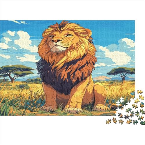 Löwe Puzzles 1000 Teile Schwer Puzzle Spielzeug Pädagogisches Spiel Impossible Herausforderung Spielzeug Für Erwachsene Kinder 1000pcs (75x50cm) von JiaTexJourney