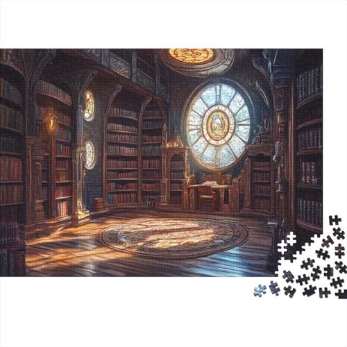 Magische Bibliothek 1000 Teile Schwer Puzzle Lernspiel Impossible Mittelalterliche Fantasiebibliothek Herausforderung Für 14+ 1000pcs (75x50cm) von JiaTexJourney