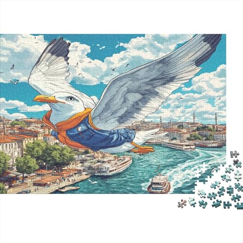 Möwe Puzzle 1000 Teile Schwer Puzzle Spielzeug Lernspiel Impossible Herausforderungsspielzeug Für Erwachsene Und Kinder Ab 12 Jahren 1000pcs (75x50cm) von JiaTexJourney