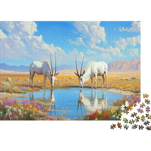 Mongolische Gazelle Puzzles 1000-teilige Schwer Puzzle Spielzeug Lernspiel Impossible Herausforderungsspielzeug Für Erwachsene Kinder 1000pcs (75x50cm) von JiaTexJourney