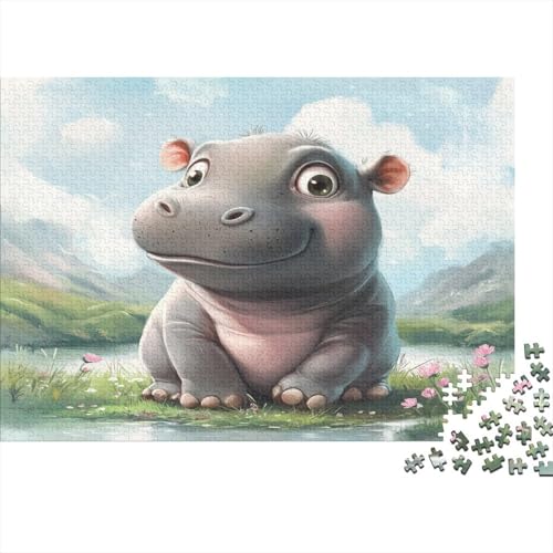 Nilpferd Puzzle 1000 Teile Schwer Puzzle Spielzeug Lernspiel Impossible Herausforderung Spielzeug Für Erwachsene Und Kinder in Bewährter 1000pcs (75x50cm) von JiaTexJourney