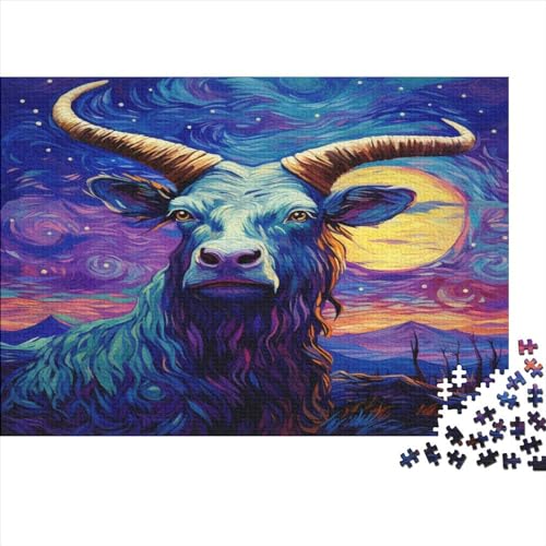 Ölmalerei Yak Puzzle 1000 Teile Schwer Puzzle Spielzeug Lernspiel Impossible Herausforderung Spielzeug Für Erwachsene Kinder 1000pcs (75x50cm) von JiaTexJourney