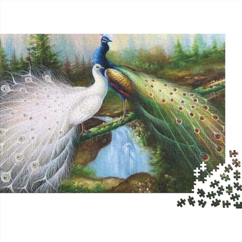 Pfau Puzzles 1000 Teile Schwer Puzzle Spielzeug Pädagogisches Spiel Impossible Herausforderungsspielzeug Für Erwachsene Und Kinder Ab 12 Jahren 1000pcs (75x50cm) von JiaTexJourney