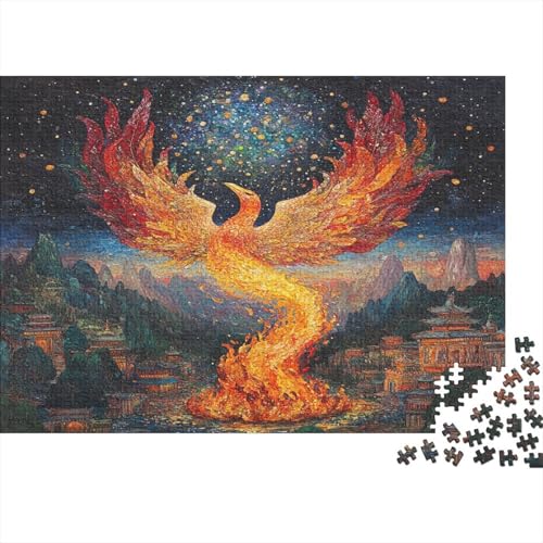 Phönix Puzzle 1000 Teile Schwer Puzzle Spielzeug Pädagogisches Spiel Impossible Herausforderungsspielzeug Für Erwachsene Kinder 1000pcs (75x50cm) von JiaTexJourney