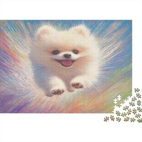 Pomeranier Puzzle 1000 Teile Schwer Puzzle Spielzeug Lernspiel Impossible White Pomeranier Herausforderung Spielzeug Für Erwachsene Und Kinder Ab 14 Jahren 1000pcs (75x50cm) von JiaTexJourney