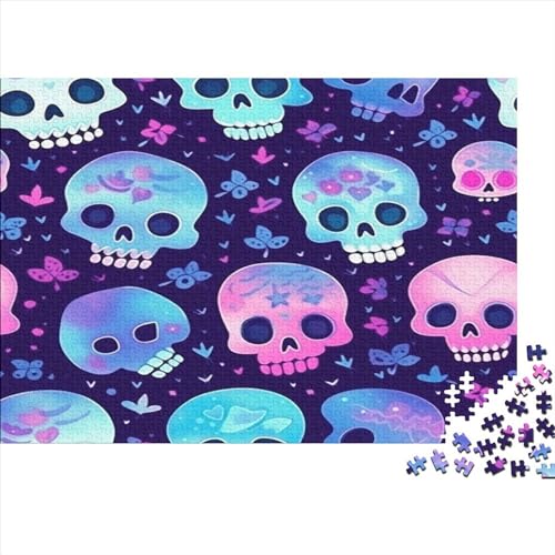Schädel Puzzles 1000 Teile Schwer Puzzle Spielzeug Pädagogisches Spiel Impossible Herausforderung Spielzeug Für Erwachsene Kinder 1000pcs (75x50cm) von JiaTexJourney