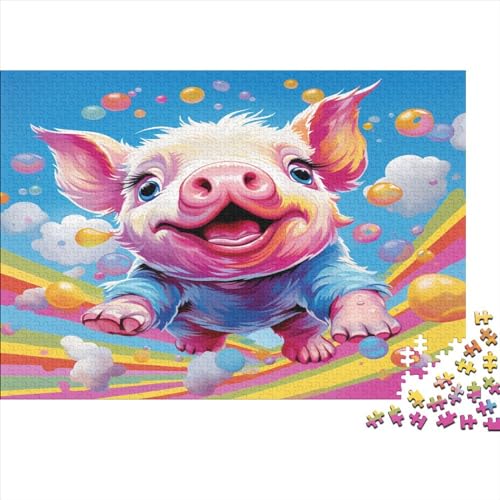 Schwein Puzzle 1000-teilige Schwer Puzzle Spielzeug Lernspiel Impossible Herausforderung Spielzeug Für Erwachsene Und Kinder in Bewährter 1000pcs (75x50cm) von JiaTexJourney