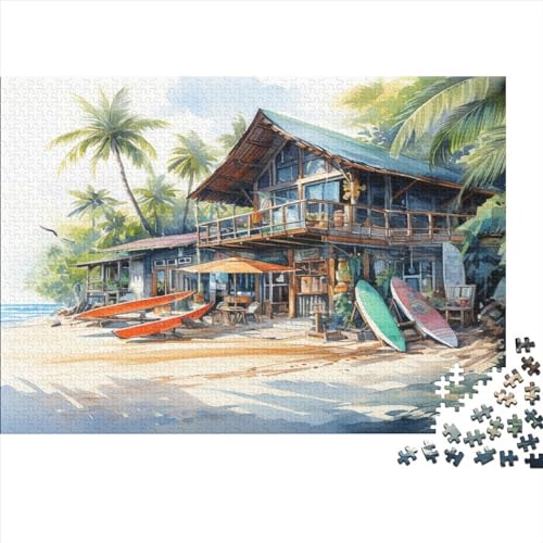 Strandgeschäft Puzzle 1000-teilige Schwer Puzzle Spielzeug Lernspiel Impossible Herausforderung Spielzeug Für Erwachsene Und Kinder Ab 14 Jahren 1000pcs (75x50cm) von JiaTexJourney