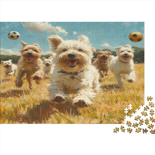 Süßer Welpe Puzzle 1000-teilige Schwer Puzzle Spielzeug Lernspiel Impossible Herausforderung Spielzeug Für Erwachsene Kinder 1000pcs (75x50cm) von JiaTexJourney