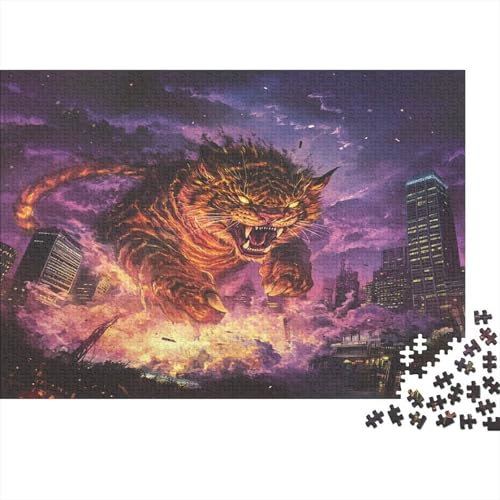 Tiger Puzzle 1000 Teile Schwer Puzzle Spielzeug Pädagogisches Spiel Impossible Herausforderungsspielzeug Für Erwachsene Kinder 1000pcs (75x50cm) von JiaTexJourney