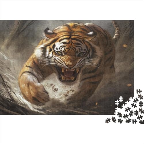 Tiger Puzzle 1000 Teile Schwer Puzzle Spielzeug Pädagogisches Spiel Impossible Herausforderungsspielzeug Für Erwachsene Kinder 1000pcs (75x50cm) von JiaTexJourney
