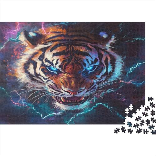 Tiger Puzzle 1000-teilige Schwer Puzzle Spielzeug Pädagogisches Spiel Impossible Herausforderungsspielzeug Für Erwachsene Kinder 1000pcs (75x50cm) von JiaTexJourney