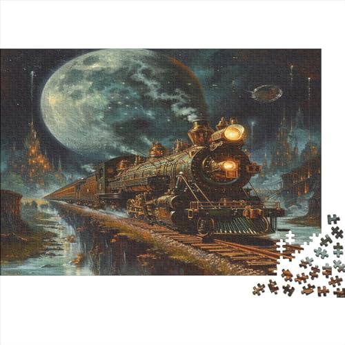 Traumzug Puzzle 1000-teilige Schwer Puzzle Spielzeug Pädagogisches Spiel Impossible Herausforderung Spielzeug Für Erwachsene Und Kinder Ab 14 Jahren 1000pcs (75x50cm) von JiaTexJourney