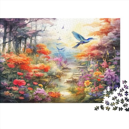 Vogel s and Flowers Puzzle 1000-teilige Schwer Puzzle Spielzeug Pädagogisches Spiel Impossible Herausforderungsspielzeug Für Erwachsene Und Kinder Ab 12 Jahren 1000pcs (75x50cm) von JiaTexJourney