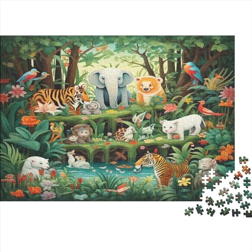 Waldtiere Puzzles 1000-teilige Schwer Puzzle Spielzeug Lernspiel Impossible Herausforderungsspielzeug Für Erwachsene Kinder 1000pcs (75x50cm) von JiaTexJourney