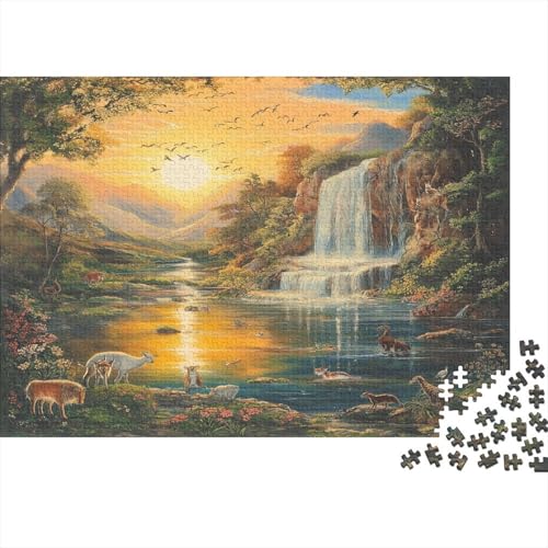 Wasserfall Puzzle 1000 Teile Schwer Puzzle Spielzeug Pädagogisches Spiel Impossible Herausforderungsspielzeug Für Erwachsene Und Kinder Ab 14 Jahren 1000pcs (75x50cm) von JiaTexJourney