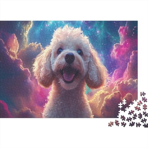 Weißer Pudel Puzzles 1000-teilige Schwer Puzzle Spielzeug Lernspiel Impossible Cute Pudel Herausforderungsspielzeug Für Erwachsene Und Kinder in Bewährter 1000pcs (75x50cm) von JiaTexJourney