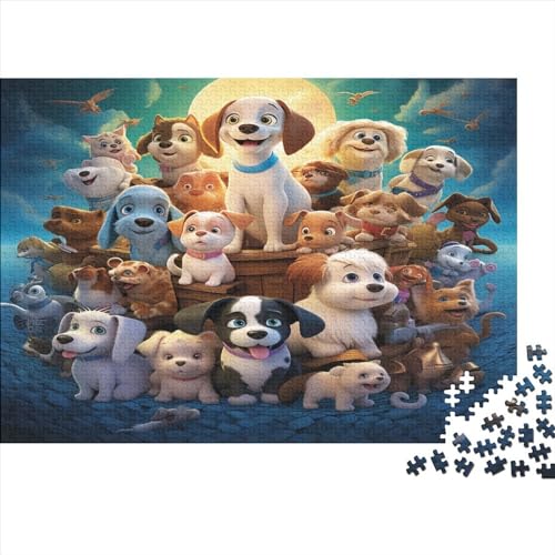 Welpen Puzzle 1000 Teile Schwer Puzzle Spielzeug Lernspiel Impossible Herausforderung Spielzeug Für Erwachsene Und Kinder Ab 12 Jahren 1000pcs (75x50cm) von JiaTexJourney