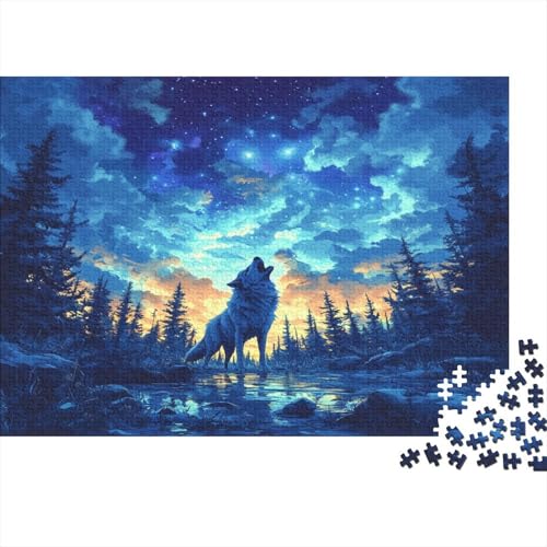 Wolf Puzzle 1000 Teile Schwer Puzzle Spielzeug Lernspiel Impossible Herausforderungsspielzeug Für Erwachsene Und Kinder in Bewährter 1000pcs (75x50cm) von JiaTexJourney