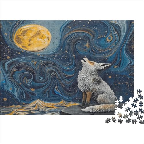 Wolf Puzzle 1000 Teile Schwer Puzzle Spielzeug Pädagogisches Spiel Impossible Herausforderung Spielzeug Für Erwachsene Kinder 1000pcs (75x50cm) von JiaTexJourney