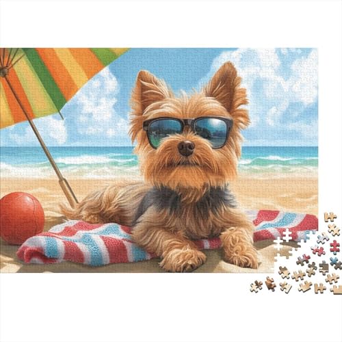 Yorkshire-Terrier Puzzle 1000-teilige Schwer Puzzle Spielzeug Lernspiel Impossible Herausforderung Spielzeug Für Erwachsene Und Kinder Ab 14 Jahren 1000pcs (75x50cm) von JiaTexJourney