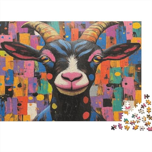 Ziege Puzzles 1000 Teile Schwer Puzzle Spielzeug Lernspiel Impossible Herausforderung Spielzeug Für Erwachsene Und Kinder in Bewährter 1000pcs (75x50cm) von JiaTexJourney