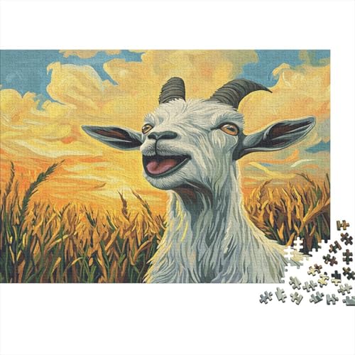 Ziege Puzzles 1000 Teile Schwer Puzzle Spielzeug Lernspiel Impossible Herausforderungsspielzeug Für Erwachsene Und Kinder in Bewährter 1000pcs (75x50cm) von JiaTexJourney