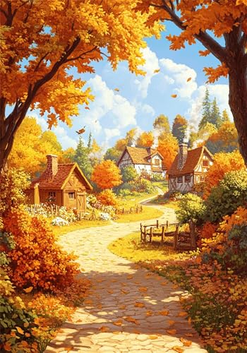 Puzzle 100 Teile Landschaft Puzzle ab 2 3 4 5 6 Jahre Kinder DIY Klassische Jigsaw Erwachsene Herbst Geschicklichkeitsspiel für Die Ganze Familie, Wooden Lernspiel kinderPuzzle, Wohnkultur U-971 von Jiacgrtef