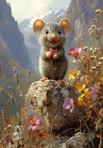 Puzzle 100 Teile Maus Puzzle ab 2 3 4 5 6 Jahre Kinder DIY Jigsaw Erwachsene Blume Geschicklichkeitsspiel für Die Ganze Familie, Quality Wooden Lernspiel kinderPuzzle, Wohnkultur Geschenke U-1092 von Jiacgrtef
