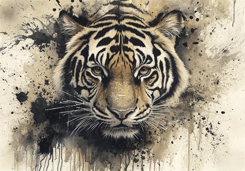 Puzzle 100 Teile Tier Puzzle ab 2 3 4 5 6 Jahre Kinder DIY Klassische Jigsaw Erwachsene Tiger Geschicklichkeitsspiel für Die Ganze Familie, Wooden Lernspiel kinderPuzzle, Wohnkultur Geschenke U-853 von Jiacgrtef