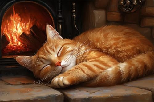 Puzzle 1000 Teile Katze Puzzle Kamin Klassische Jigsaw Erwachsene Anspruchsvoll, Holzpuzzle Erwachsene, Groß Impossible Jigsaw Bastelset ab 14 Jahre für Jungen Mädchen für Wohnkultur Geschenke L-6 von Jiacgrtef