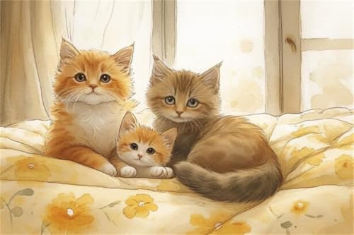 Puzzle 1000 Teile Katze Puzzle Tier Klassische Jigsaw Erwachsene Anspruchsvoll, Holzpuzzle Erwachsene Groß Impossible Jigsaw Bastelset ab 14 Jahre für Jungen Mädchen für Wohnkultur Geschenke K-9 von Jiacgrtef