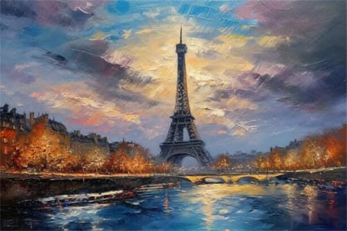 Puzzle 1000 Teile Landschaft Puzzle Eiffelturm Klassische Jigsaw Erwachsene Anspruchsvoll, Holzpuzzle Erwachsene, Groß Impossible Jigsaw Bastelset ab 14 Jahre für Jungen Wohnkultur Geschenke M-9 von Jiacgrtef