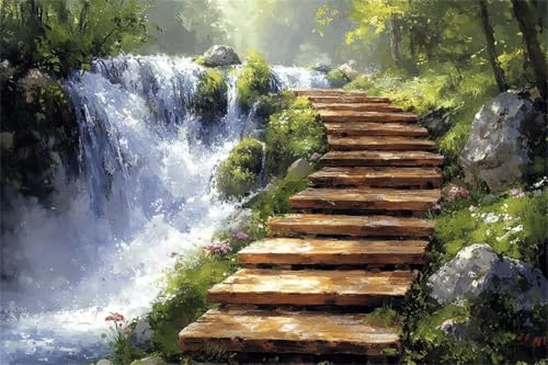 Puzzle 1000 Teile Landschaft Puzzle Fallen Holzpuzzle Erwachsene Klassische Jigsaw Erwachsene, Challenging Game Wooden Jigsaw Bastelset ab 14 Jahre für Jungen Mädchen für Wohnkultur Geschenke M-6 von Jiacgrtef
