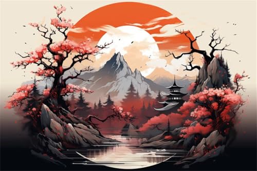 Puzzle 1000 Teile Landschaft Puzzle Mond Holzpuzzle Erwachsene Klassische Jigsaw Erwachsene, Challenging Game Wooden Jigsaw Bastelset ab 14 Jahre für Jungen Mädchen für Wohnkultur Geschenke D-4 von Jiacgrtef