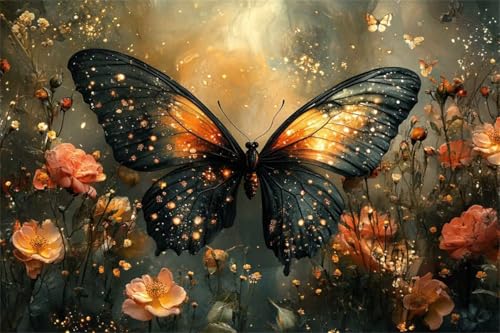 Puzzle 1000 Teile Schmetterling Puzzle Blume Holzpuzzle Erwachsene Klassische Jigsaw Erwachsene, DIY Groß Challenging Game Wooden Jigsaw Bastelset ab 14 Jahre für Jungen Wohnkultur Geschenke L-1 von Jiacgrtef