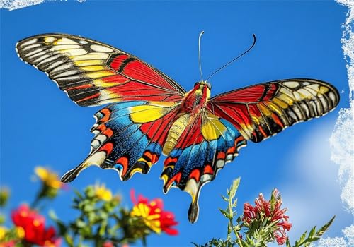 Puzzle 1000 Teile Schmetterling Puzzle Blume Klassische Impossible Jigsaw, Anspruchsvoll HolzPuzzle Erwachsene, Puzzlespiele für Die Ganze Familie Jigsaw Für Erwachsene und Kinder Ab 14 Jahren U-715 von Jiacgrtef