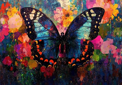 Puzzle 1000 Teile Schmetterling Puzzle Farbe Klassische Impossible Jigsaw, Anspruchsvoll HolzPuzzle Erwachsene, Puzzlespiele für Die Ganze Familie Jigsaw Für Erwachsene und Kinder Ab 14 Jahren U-220 von Jiacgrtef