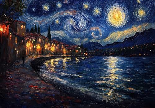 Puzzle 1000 Teile Sternenhimmel Puzzle Strand Klassische Impossible Jigsaw, Anspruchsvoll HolzPuzzle Erwachsene, Puzzlespiele für Die Ganze Familie Jigsaw Für Erwachsene und Kinder Ab 14 Jahren U-71 von Jiacgrtef