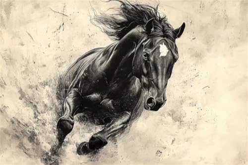 Puzzle 1000 Teile Tier Puzzle Horse Klassische Jigsaw Erwachsene Anspruchsvoll, Holzpuzzle Erwachsene Groß Impossible Jigsaw Bastelset ab 14 Jahre für Jungen Mädchen für Wohnkultur Geschenke L-5 von Jiacgrtef