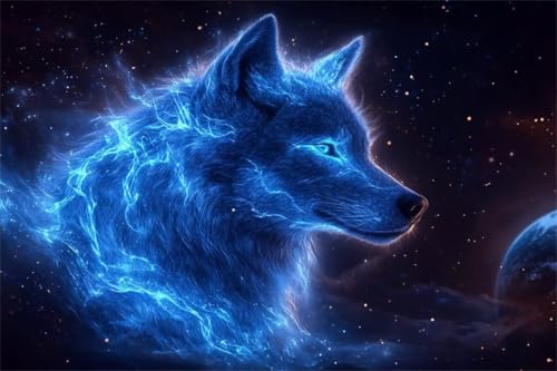 Puzzle 1000 Teile Traum Puzzle Wolf Klassische Jigsaw Erwachsene Anspruchsvoll, Holzpuzzle Erwachsene Groß Impossible Jigsaw Bastelset ab 14 Jahre für Jungen Mädchen für Wohnkultur Geschenke B-1 von Jiacgrtef