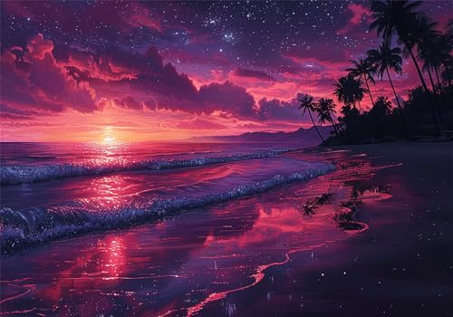 Puzzle 150 Teile Landschaft Puzzle ab 2 3 4 5 6 Jahre Kinder DIY Klassische Jigsaw Erwachsene Strand Geschicklichkeitsspiel für Die Ganze Familie, Wooden Lernspiel kinderPuzzle, Wohnkultur U-446 von Jiacgrtef