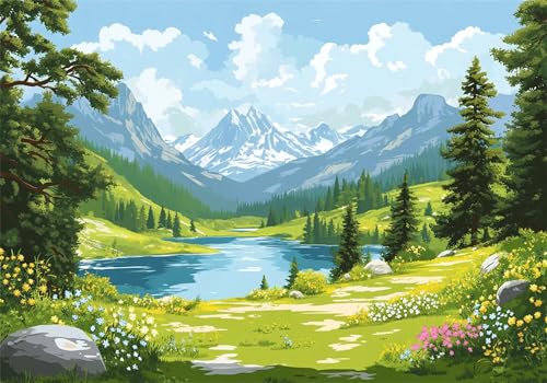 Puzzle 150 Teile Landschaft Puzzle ab 2 3 4 5 6 Jahre Kinder Klassische Jigsaw Erwachsene Natur Geschicklichkeitsspiel für Die Ganze Familie, Quality Wooden Lernspiel kinderPuzzle, Wohnkultur U-774 von Jiacgrtef