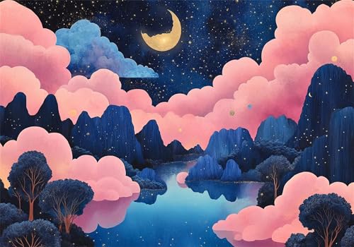 Puzzle 150 Teile Mond Puzzle ab 2 3 4 5 6 Jahre Kinder DIY Klassische Jigsaw Erwachsene Karikatur Geschicklichkeitsspiel für Die Ganze Familie, Quality Wooden Lernspiel kinderPuzzle, Wohnkultur U-429 von Jiacgrtef