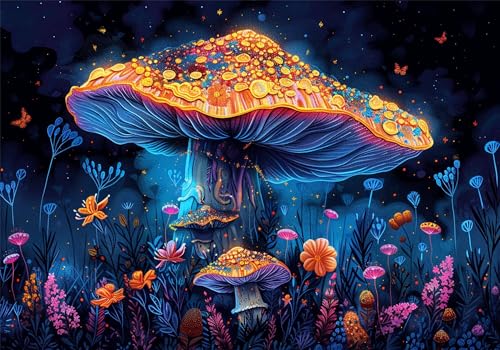 Puzzle 150 Teile Pilz Puzzle ab 2 3 4 5 6 Jahre Kinder DIY Klassische Jigsaw Erwachsene Märchen Geschicklichkeitsspiel für Die Ganze Familie, Quality Wooden Lernspiel kinderPuzzle, Wohnkultur U-304 von Jiacgrtef