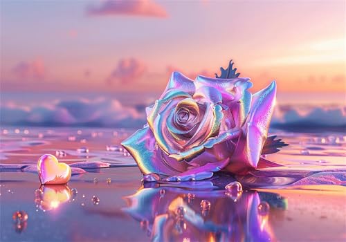 Puzzle 150 Teile Rose Puzzle ab 2 3 4 5 6 Jahre Kinder DIY Klassische Jigsaw Erwachsene Strand Geschicklichkeitsspiel für Die Ganze Familie, Wooden Lernspiel kinderPuzzle, Wohnkultur Geschenke U-775 von Jiacgrtef